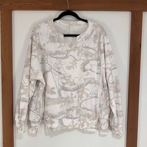 AS Revival Camo Notched Neck Sweatshirt Womens Medium White RE1134m